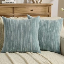 Pack of 2 Dyeing Chenille Throw Pillow 18" x 18" Pack of 2 Dyeing Teal