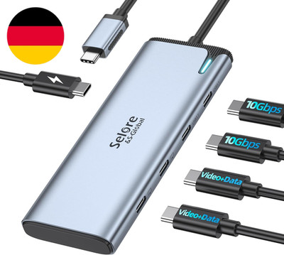 USB C Splitter USB C Video Ausgang, 4K/60Hz DP Alt Mode,Usbc Hub Multiport Adapt