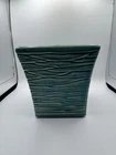Vintage McCoy Pottery Turquoise Teal Square Planter Vase Textured 5” USA