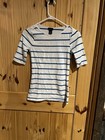 Girls Rue 21 Med Sleeve Sz S Shirt White W Blue Vertical Stripes — photo 2