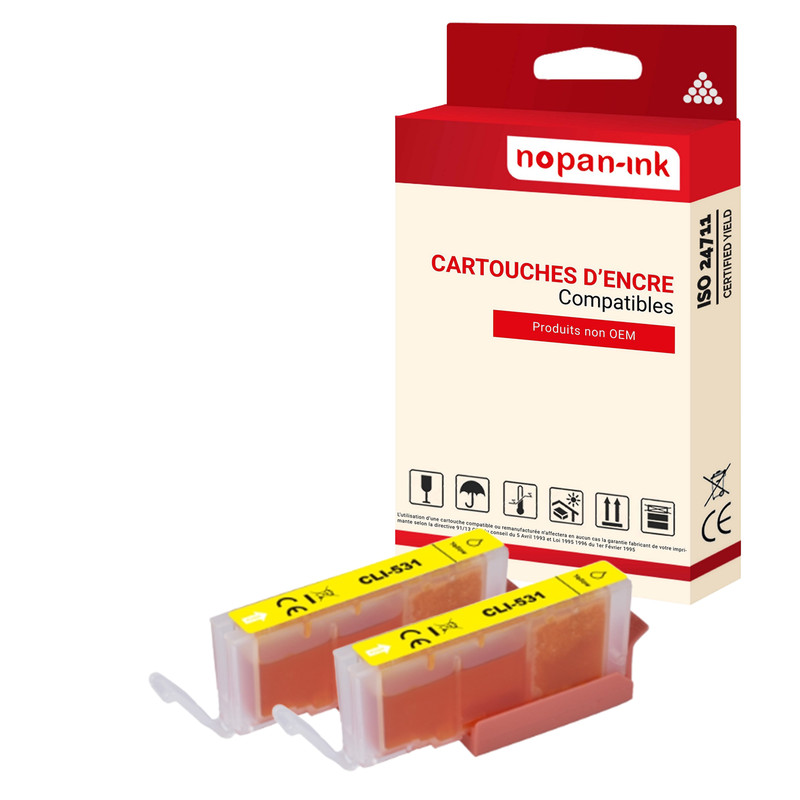 Cartouche Jaune CLI-531Y pour Pixma TS8750 Impression Haute Qualité