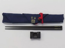 Tensai Gunshi Event Chopsticks Set w/ Bag & Rest Hosoya Yoshimasa Used
