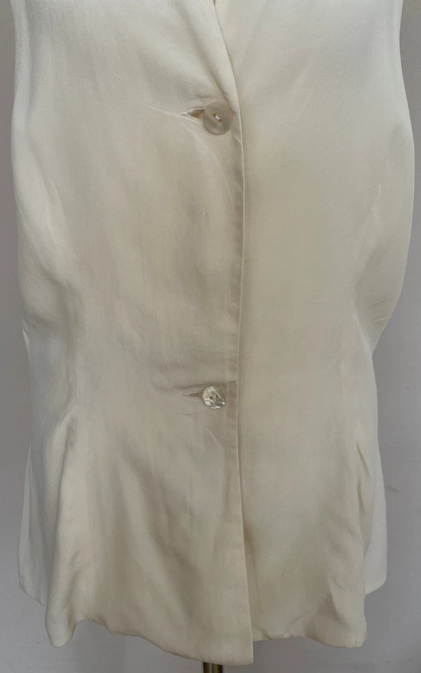 JIL SANDER cream silk sleeveless vest DE36, UK10, IT42, US6 - Image 4 of 4