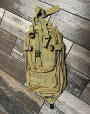 Tan MOLLE Tactical Sling Backpack Chest Pack 10L Zip 3 Pockets 11" Fit