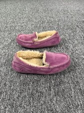 UGG Moccasins Women 9 Pink Suede Ansley Slippers Slip On Sheepskin Comfort Shoes