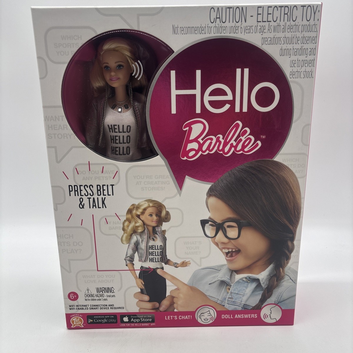 Hello Barbie Doll Blonde Interactive Talking Speech Recognition