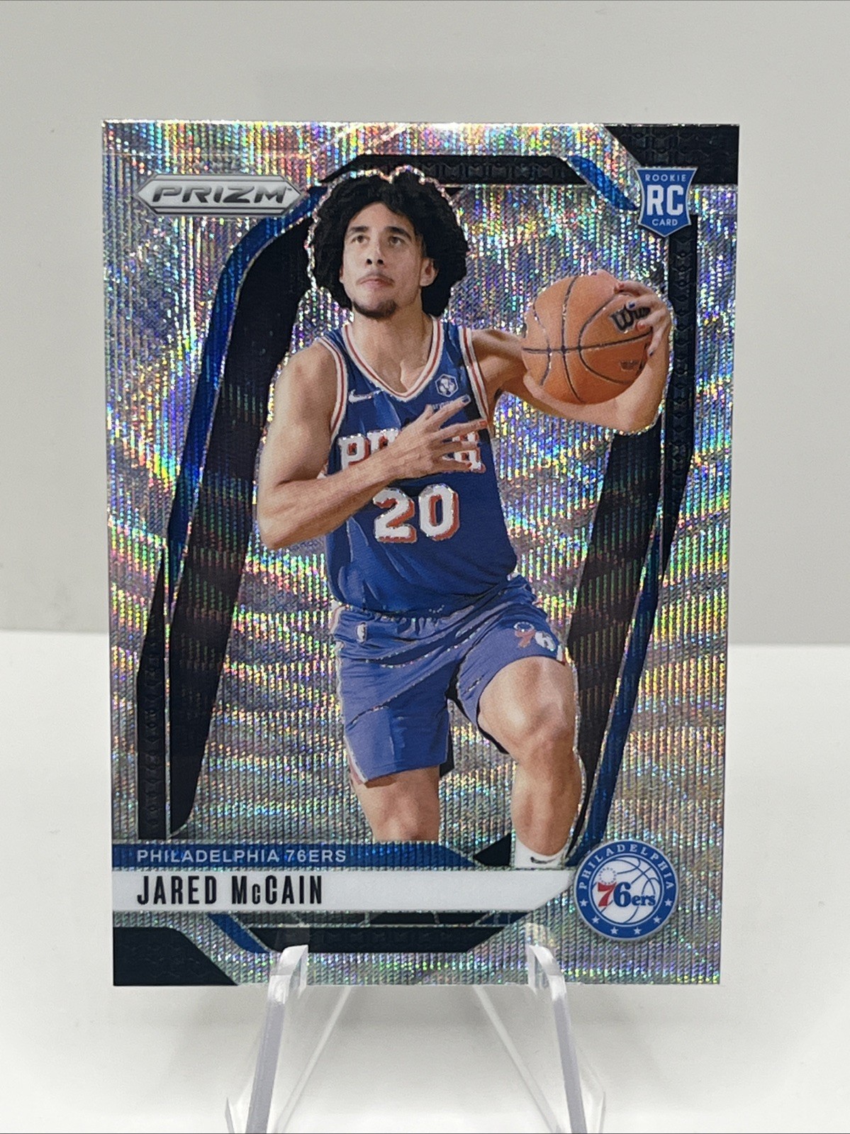 2024-2025 Panini Prizm Jared McCain #222 Rookie Wave Silver Prizm