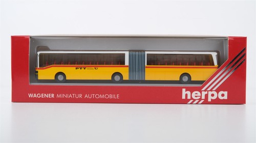 Autobús articulado Herpa H0 832001 Setra PTT amarillo/blanco | Zustand: Gebraucht