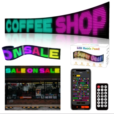 RGB LED Schild Leuchtreklame Werbung Leuchtschild Sign Display APP Programmierba - Bild 1 von 4