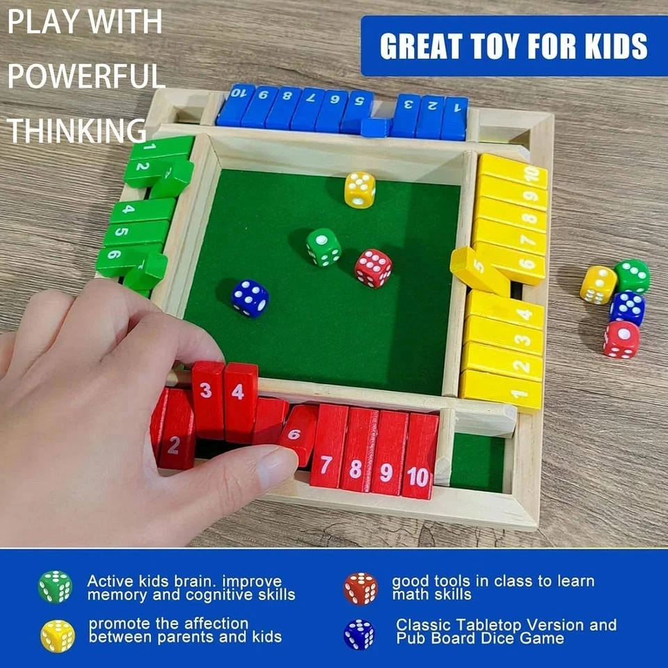 Shut The Box Game, Shut The Box Game 4 Player, Easter Close TheGame, Classic 2- - Image 4 of 4