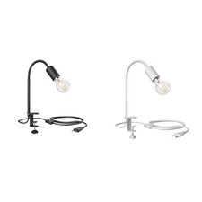 Klemmleuchte LELE mit Schwanenhals, schwarz, inkl. E27 Lampe,