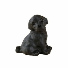 Obsidian Dog Statue Obsidian Dog Figurine Natural Gemstone for Office, Bookshelf