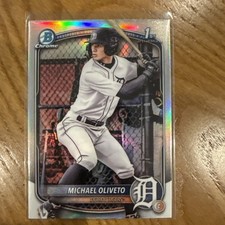 2025 Bowman Draft Chrome - #BDC-156 Michael Oliveto Refractor Tigers
