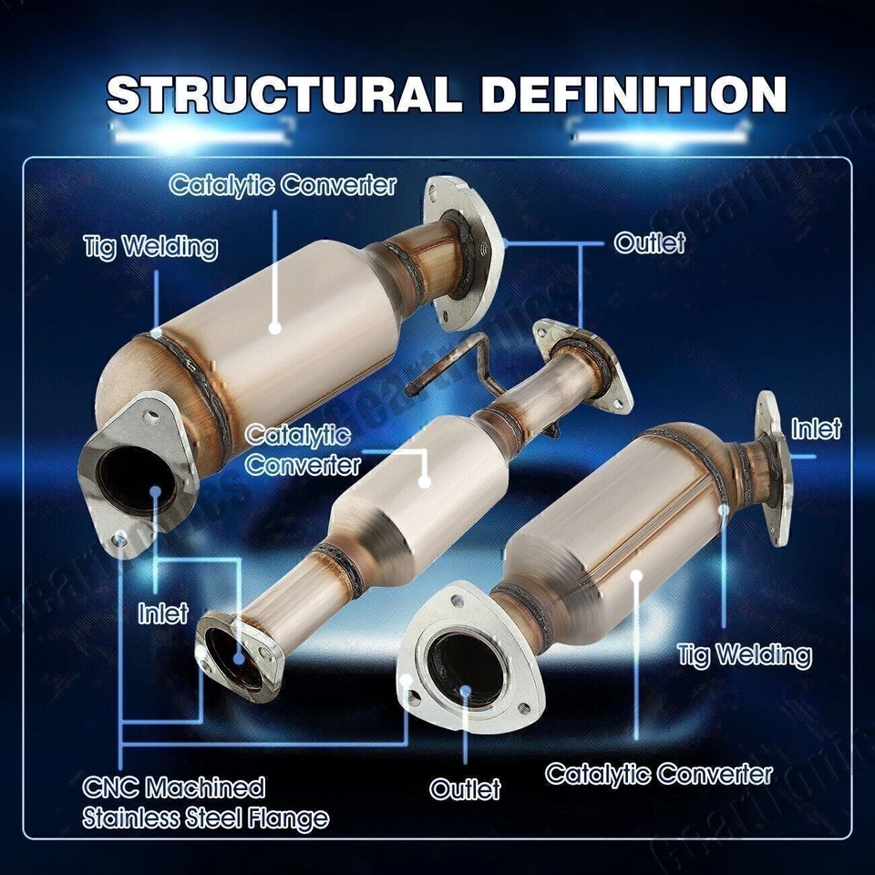 Fits 2007 2008 2009 2010 2011 2012 2013 GMC Acadia Cat Converter Set 3.6L - Image 3 of 4