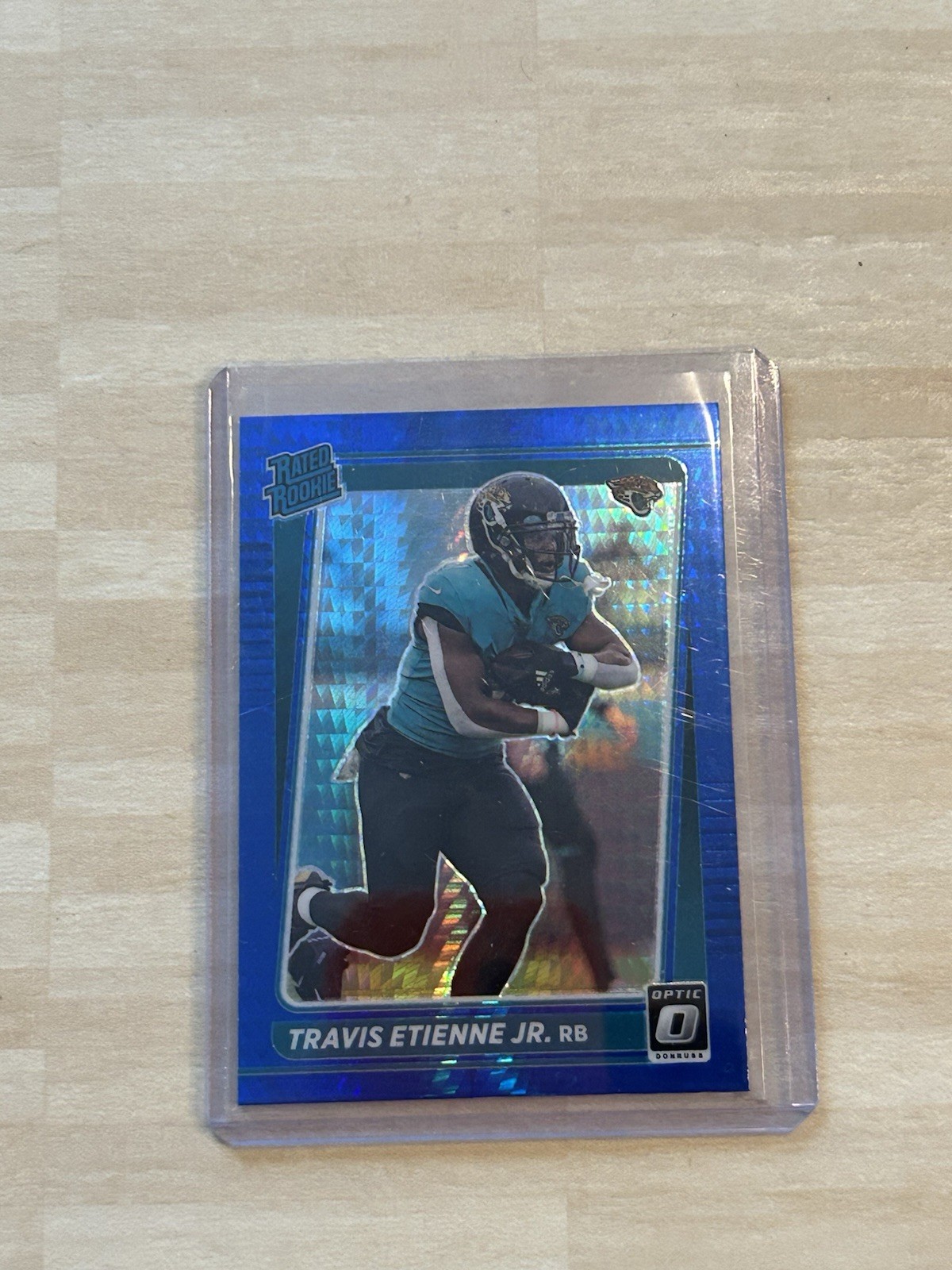2021 Panini Donruss Optic - Rated Rookie Travis Etienne #214 Blue Hyper Prizm RC
