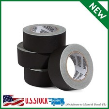 Black Gaffers Tape 2 inch x 30 Yards - 4 Pack Pro Black Gaff Tape - No Residue,