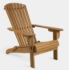 Foldable Wooden Adirondack Chair Outdoor Patio Garden Deck Heavy Duty