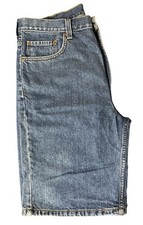 Levis 505 Blue Denim Jean Shorts Mens Sz 38 Regular Fit Red Tab Cotton