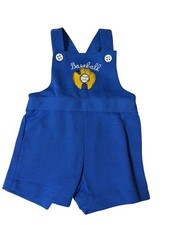 Vintage Health-tex Baby Baseball Overalls 9 Months Blue Shortalls USA 70s/80s