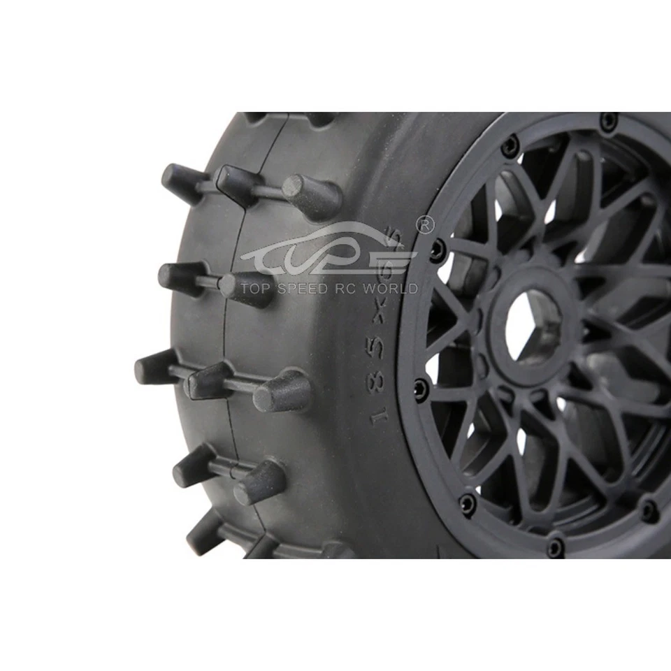 185*65mm Rubber Front Cone Wheel Tyre 2PCS 24mm Fit 1/5 HPI RV KM Baja 5B - Image 3 of 4