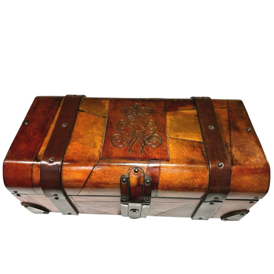 Pecho de cuero artesanal vintage inspirado en Wesley Bober años 70 - excelente - raro Foto 4 de 4