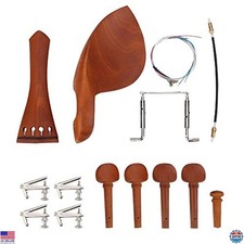 Premium Life 4/4 Violin Fittings Set - Jujube Wood Chinrest, Pegs, Tailpiece,