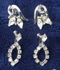 Lot Of 4 Pairs Of Vintage/Antique Silver And Rhinestone Earrings  — photo 2