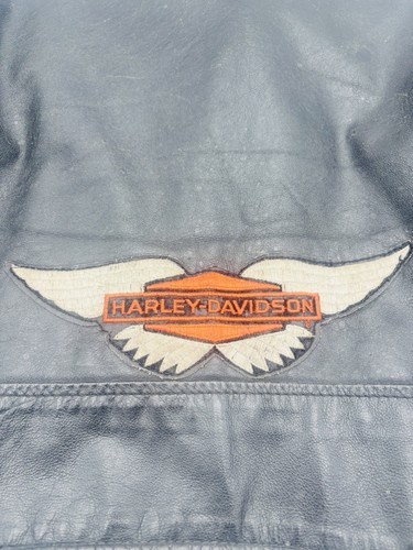 VTG Excelled Leather Motorcycle Jacket Harley Davidson POW Patched Made USA 42R - Picture 13 of 14