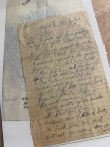 Vintage Handwritten letter  & acetate rubbing from Paul Rogers to Sailor Jerry
