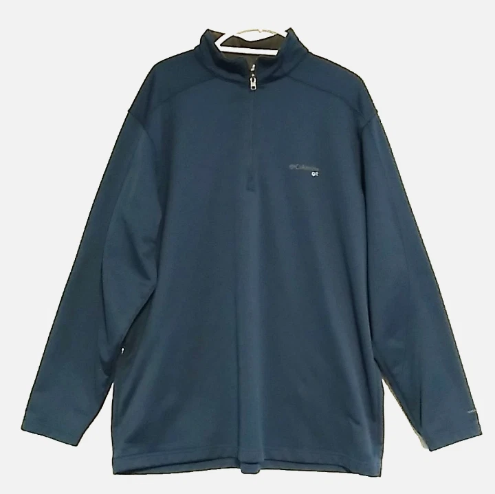 Columbia GRT Jacket Mens Size 2XL Blue ¼ Zip Long Sleeve 100% Polyester Omni Dry