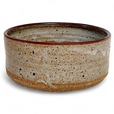 Sandstone Speckled Glazed Art Pottery Bowl 2.5"x 6"