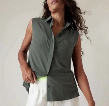NWOT Gorgeous Athleta Everlasting L Tank Top Bali Green Gray Sage Large Ret 109