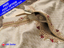 Men's Luxury Sherwani Suit Embroidered Gold/Cream Paisley Brocade  FREE SuitBag