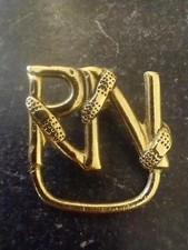 1.25"RN NURSE METAL LAPEL PIN BROOCH LETTERS GOLDTONE BANDAIDS NO DEFECT MEDICAL