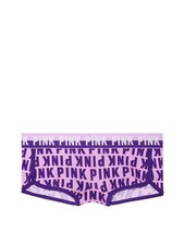 Victoria's Secret PINK Logo Boyshort Panty Purple PINK Print