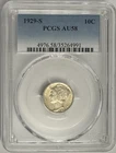 1929 S Mercury Dime PCGS AU-58