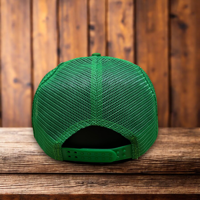 Funky Junque Vintage Mesh Trucker Hat – Distressed Patch Design, Adjustable, Unisex Baseball Cap