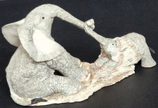 Vintage Tuskers Elephant Figurine Log Jam Country Artists Resin CA1428 2008