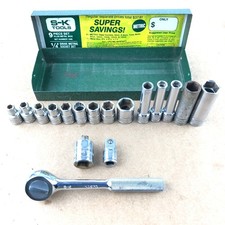 S-k Tools 14 Drive Socket Set Metric Sae Ratchet Metal Case Usa Vintage Sk Lot S-k Tools 14 Drive Socket Set Metric Sae Ratchet Metal Case Usa Vintage Sk Lot