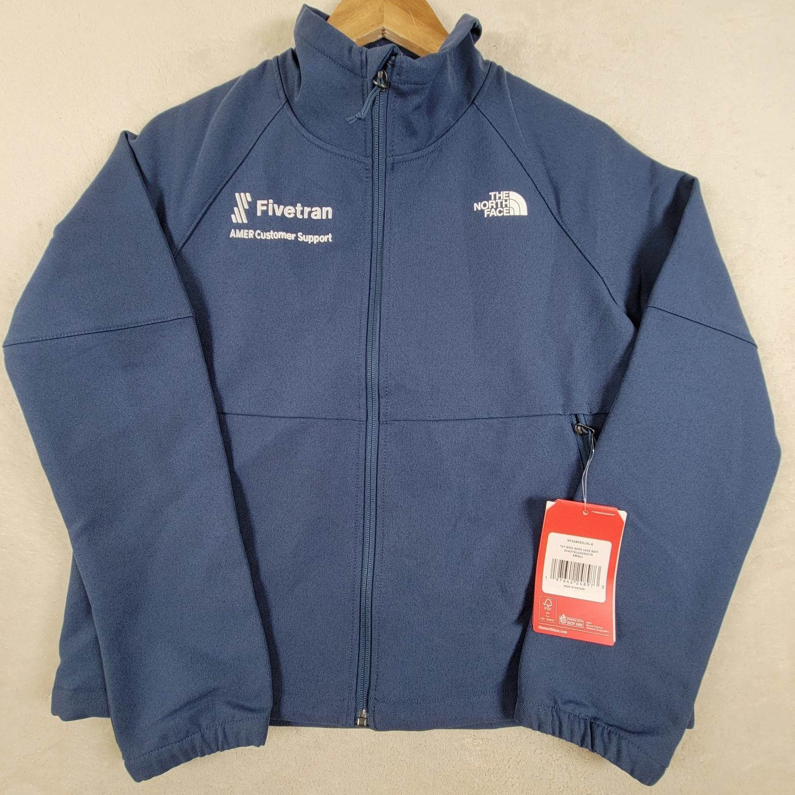 THE NORTH FACE Softshell Fivetran Amer Customer Navy Blue Full Zip Up Jacket