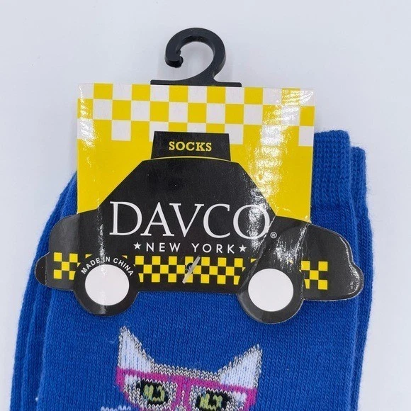 NUEVO Davco New York Inteligente Gatito Novedad Crew Calcetines Para Mujer Talla 9-11 Gatito Gato Foto 2 de 4