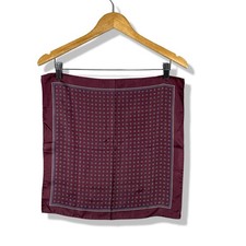 Unbranded Mens Burgundy Silk Pocket Square Paisley Pattern Made in Italy 17x17