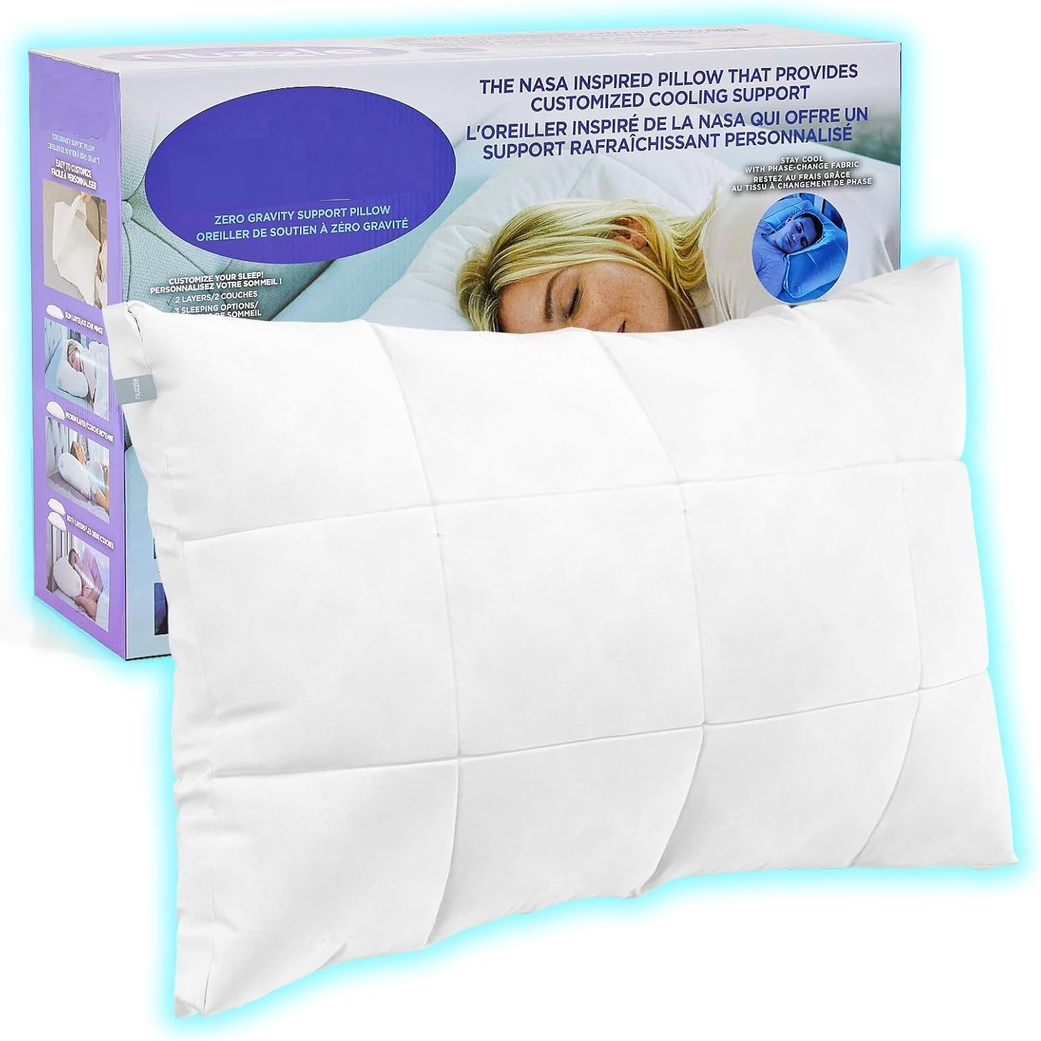 Cooling Adjustable Pillow Standard Size, Luxury Hotel Pillow for Side Sleepers