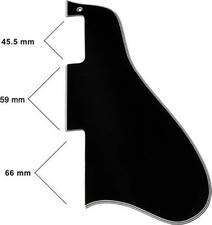 PG-0813 Long Pickguard for Gibson® ES-335®Black 5-ply (B/W/B/W/B)