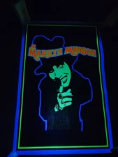 Vtg 1996 Marilyn Manson Scorpio Art Top Hat Flocked Poster Black Light #1694