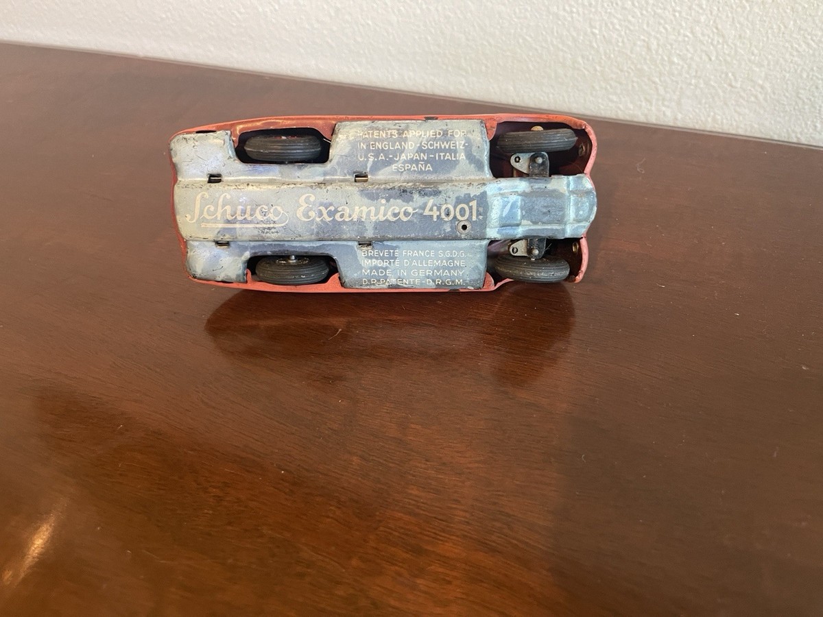 Schuco Examico 4001 Wind-Up Tin Car Germany 1950s Works w/ Key