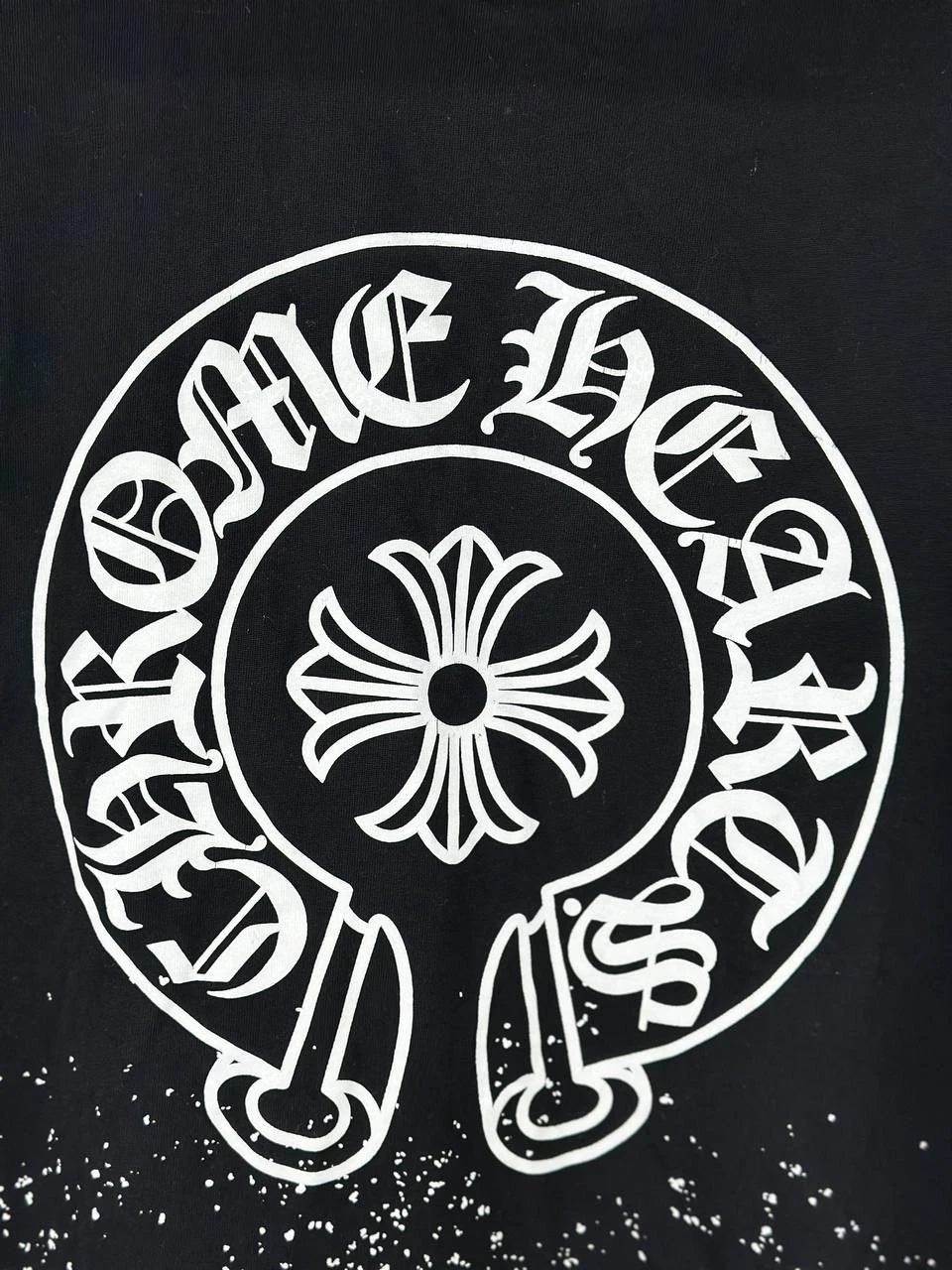 CHROME HEARTS T Shirt Cromo Cuori Cimitero Croce Nera Uomo Taglia M