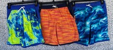 Lands' End Lot of 3 Boys Swim Trunks YL 10  12 Boxer Brief Liner
