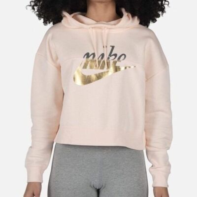 nike mini metallic swoosh oversized pastel hoodie