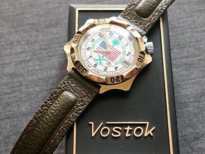 Vintage Vostok Wostok Taucher Amphibia Amfibia Segelboot UdSSR Vostok Armbanduhr